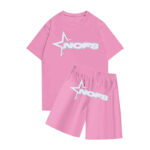 Nofs T shirt with Short Summer Tracksuit – Pink